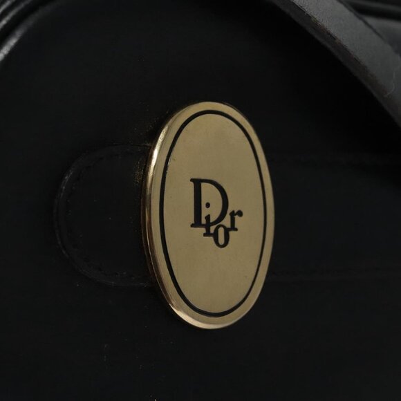 Christian Dior Shoulder Bag Leather Black Gold Auth bs21873 - Picture 10 of 14